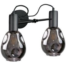 1763 Lampada da parete Kari nera, 25 cm, 2x E27 - Keter Lighting