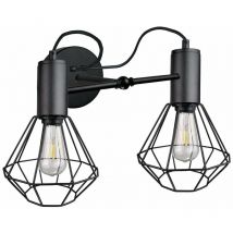 Keter Lighting - 1775 Lars Applique Noir, 25cm, 2x E27