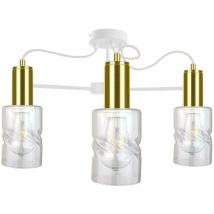 Keter Lighting - 1828 Lampada da soffitto semi-incasso Inger Multi Arm bianco, oro, 60 cm, 3x E27