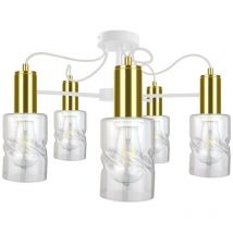 1829 Lampada da soffitto semi-incasso Inger Multi Arm bianco, oro, 60 cm, 5x E27 - Keter Lighting