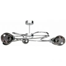 Keter Lighting - 1892 Plafonnier semi-encastré à bras multiples Zahra Argenté, 67 cm, 5x E27