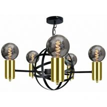 Keter Lighting - 1907 Plafonnier suspendu solaire noir, or, 60cm, 5x E27