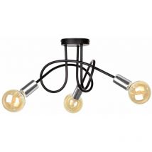 Keter Lighting - 1921 Plafonnier Rumba Multi Arm Semi Flush Noir, Argent, 50cm, 3x E27