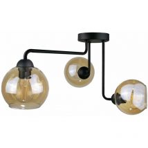 Keter Lighting - 1984 Monde Multi Arm Halbbündige Deckenleuchte Schwarz, 50cm, 3x E27