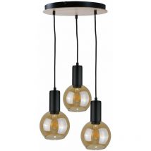 Keter Lighting - 2027 Jantar Cluster Suspension Plafonnier Bois, 30cm, 3x E27