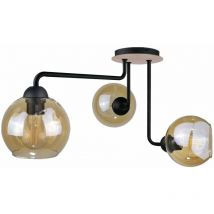 Keter Lighting - 2038 Monde Plafonnier semi-encastré à bras multiples Bois, 50 cm, 3x E27