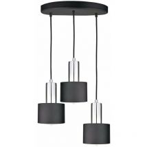 Keter Lighting - 2056 Luce Cluster Suspension Plafonnier Noir, Argent, 30cm, 3x E27