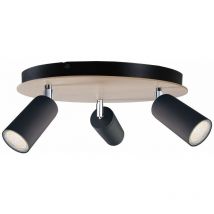 2092 Eye Deckenstrahler Cluster Schwarz, Holz, 31cm, 3x GU10 - Keter Lighting