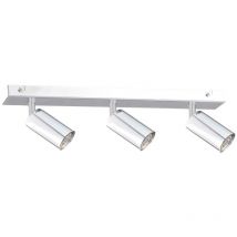 Keter Lighting - 2098 Eye Faretto a Soffitto Barra Argento, 50 cm, 3x GU10