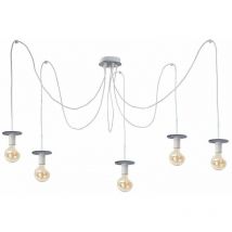 Keter Lighting - 277 Plafonnier Saturn Cluster Gris, 5x E27