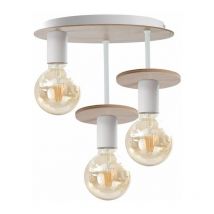 Keter Lighting - 279 Plafonnier semi-encastré Saturn à bras multiples Naturel, 30cm, 3x E27