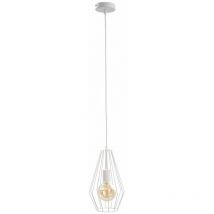 Keter Lighting - 439 Lex Wire Frame Suspension Plafonnier Blanc, 19cm, 1x E27