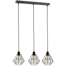 452 Foskal Bar Lampada da soffitto a sospensione nera, 60 cm, 3x E27 - Keter Lighting