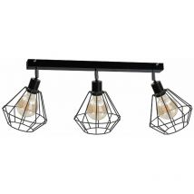 Keter Lighting - 454 Foskal Plafonnier Spot Barre Noir, 65cm, 3x E27