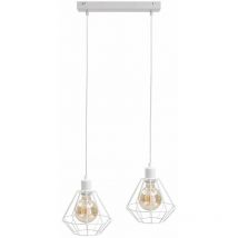 Keter Lighting - 460 Foskal Bar Pendelleuchte Weiß, 50cm, 2x E27