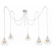 Keter Lighting - 466 Foskal Cluster Suspension Plafonnier Blanc, 5x E27