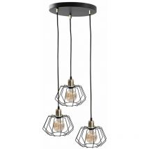 Keter Lighting - 470 Luna Cluster Suspension Plafonnier Or, 32cm, 3x E27