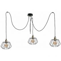 Keter Lighting - 471 Plafonnier suspendu Luna Cluster doré, 3x E27