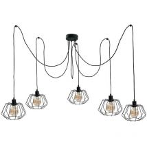 480 Plafoniera a sospensione Luna Cluster Nera, 5x E27 - Keter Lighting