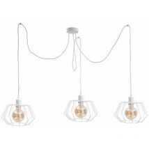 Keter Lighting - 488 Plafonnier suspendu Luna Cluster Blanc, 3x E27