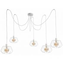 Keter Lighting - 489 Luna Cluster Suspension Plafonnier Blanc, 5x E27