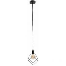 Keter Lighting - 497 Ruben Wire Frame Suspension Plafonnier Noir, 22cm, 1x E27