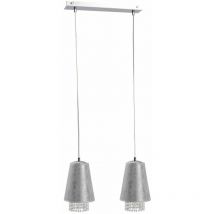 Keter Lighting - 542 Molly Bar Suspension Plafonnier Cristal Argenté, 50cm, 2x E27