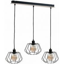 Keter Lighting - 582 Soho Bar Suspension Plafonnier Bois, 65cm, 3x E27