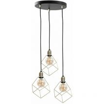 Keter Lighting - 593 Taho Cluster Suspension Plafonnier Or, 32cm, 3x E27
