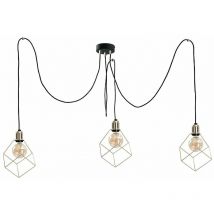 Keter Lighting - 594 Taho Cluster Suspension Plafonnier Doré, 3x E27