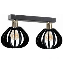 Keter Lighting - 615 Gemma Twin Plafonnier Spot Noir, Or, 50cm, 2x E27