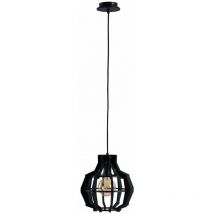 Keter Lighting - 633 Bento Wire Frame Lámpara de Techo Colgante Negra, 28cm, 1x E27