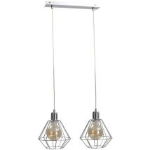 695 Foskal Bar Sospensione Plafoniera Argento, 50 cm, 2x E27 - Keter Lighting