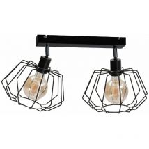 Keter Lighting - 739 Plafonnier Luna Twin Noir, 50cm, 2x E27