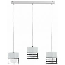 Keter Lighting - 783 Ohio Bar Suspension Plafonnier Blanc, Noir, 60cm, 3x E27