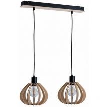 Keter Lighting - 824 Nicoleta Bar Suspension Plafonnier Noir, 52cm, 2x E27