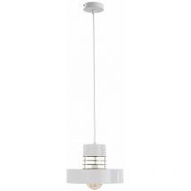 Keter Lighting - 879 Bossi Wire Dome Suspension Plafonnier Or, Blanc, 30cm, 1x E27