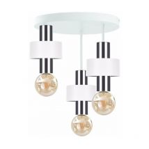 Keter Lighting - 881 Unica Plafonnier semi-encastré à bras multiples Blanc, Argent, 35cm, 3x E27