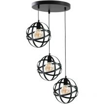 909 Pola Cluster Lampada da soffitto a sospensione nera, 35 cm, 3x E27 - Keter Lighting