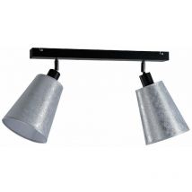 Keter Lighting - 912 Plafonnier Eva Twin argent, 30,5 cm, 2x E27