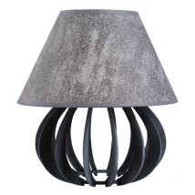 934 Lampada da tavolo Nora con paralume tondo affusolato grigio - grigio, 25 cm, 1x E27 - Keter Lighting