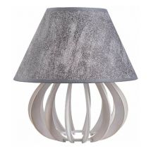 Keter Lighting - 940 Nora Tischlampe mit rundem konischem Schirm grau, 25cm, 1x E27
