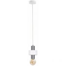 Keter Lighting - 995 Unica Slim Suspension Plafonnier Blanc, Argent, 12cm, 1x E27