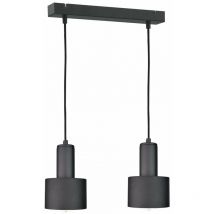 Keter Lighting - Keter Luce Bar Pendant Ceiling Light Black, 50cm, 2x E27