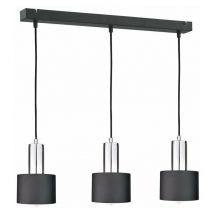 Keter Luce Bar Pendant Ceiling Light Black, Silver, 60cm, 3x E27