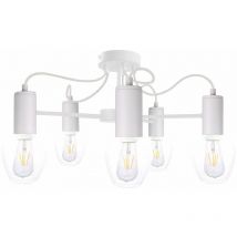 Keter Lighting - Keter Maya Multi Arm Semi Flush Ceiling Light White, 60cm, 5x E27