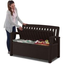Keter Patio Bench - Baúl (277 l, 63,5 x 132,69 x 89,5 cm), Color marrón