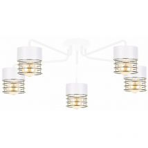 Keter Royal Multi Arm Semi Flush Ceiling Light White, Gold, 70cm, 5x E27