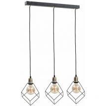 Keter Lighting - Keter Ruben Bar Pendant Ceiling Light Gold, 60cm, 3x E27