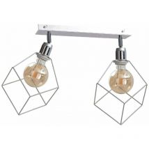 Keter Ruben Twin Ceiling Spotlight Silver, 53cm, 2x E27